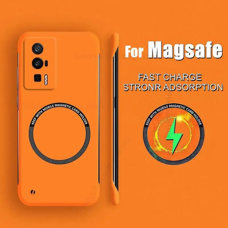 

For Redmi K60 Pro K50 Ultra Matte Frameless Case Funda For Redmi K60E K50 Gaming K40 K30 K20 K60 Pro For Magsafe Magsafing Cover