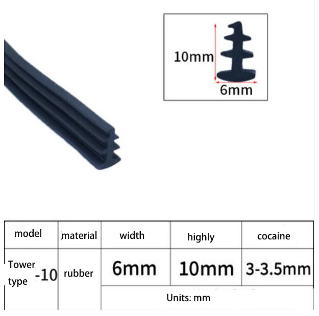 

Фиксированная резиновая уплотнительная лента для дверей и окон T-образная