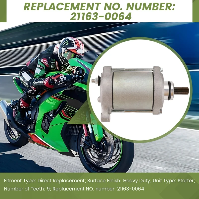 21163-0064 Стартер мотоцикла для Kawasaki ZX1000 ZX-10R ZX10R ZX-10RR ZX10RR Ninja KRT Edition ABS 2014-2021