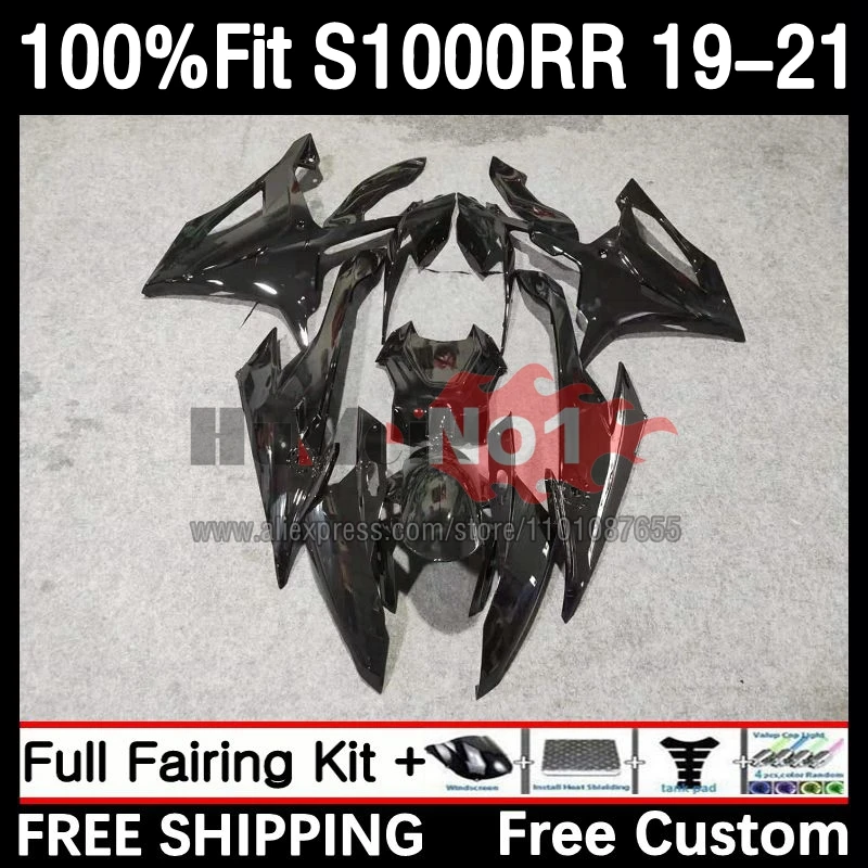 

Injection Fairing For BMW S 1000 S1000 RR S1000RR 19 20 21 56No.95 S-1000 S1000-RR S 1000RR 2019 2020 2021 OEM Body Glossy black