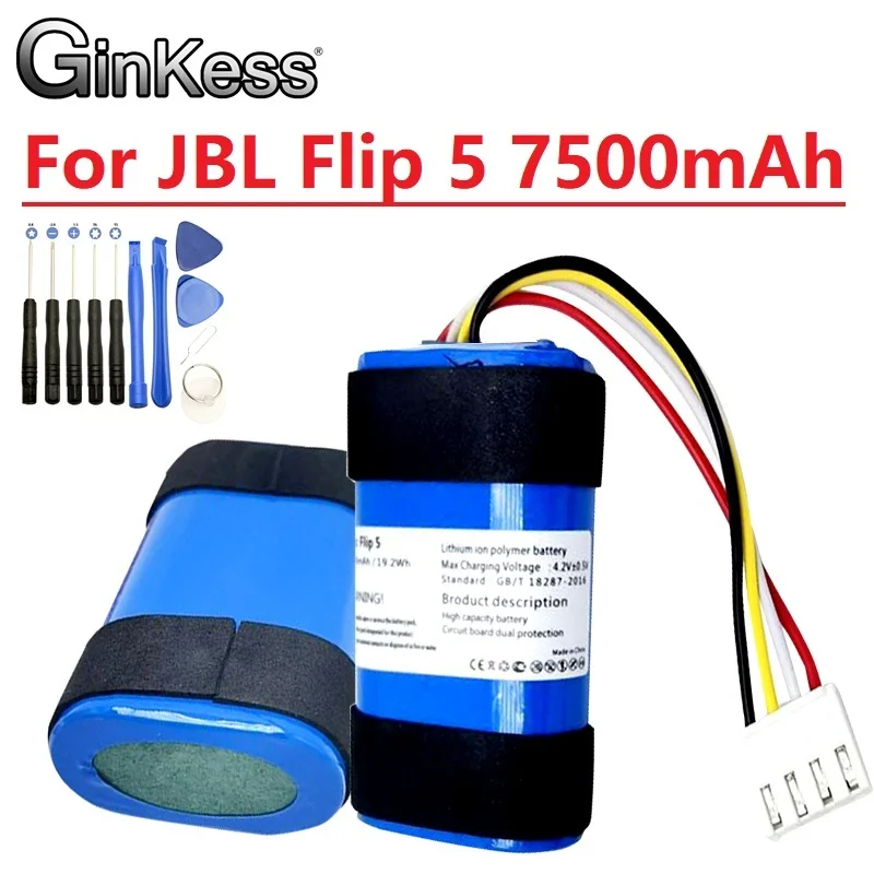 

Обновленная литий-ионная батарея 7500 мАч 3,7 в для JBL Flip 5