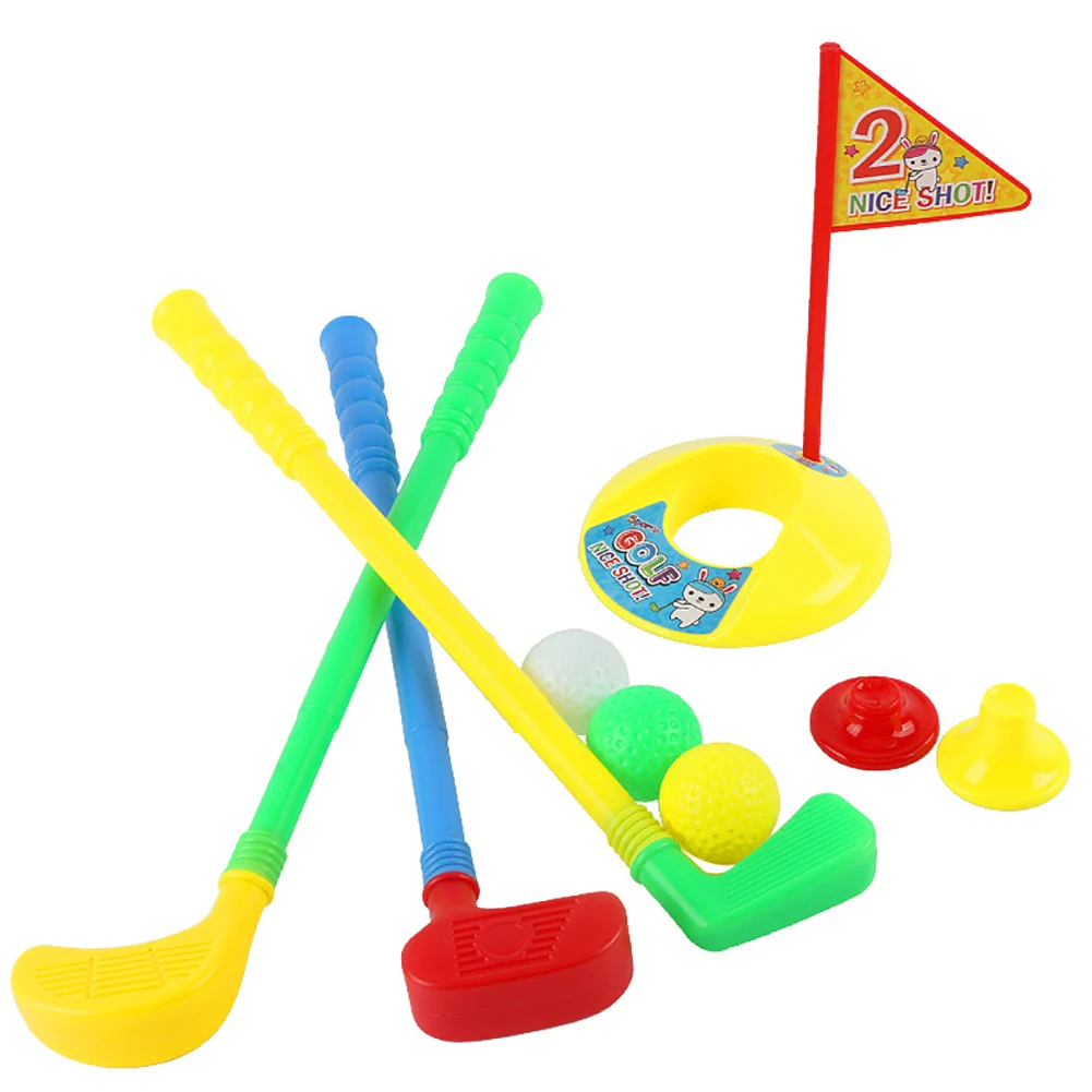 

Kid's Mini Multicolor Golf Club Set Parent-child Interactive Game Outdoor Sports Toy Kids Outdoor Indoor Golf Training Toy