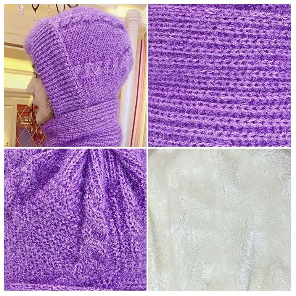 Теплая зимняя интегрированная шапка-бини