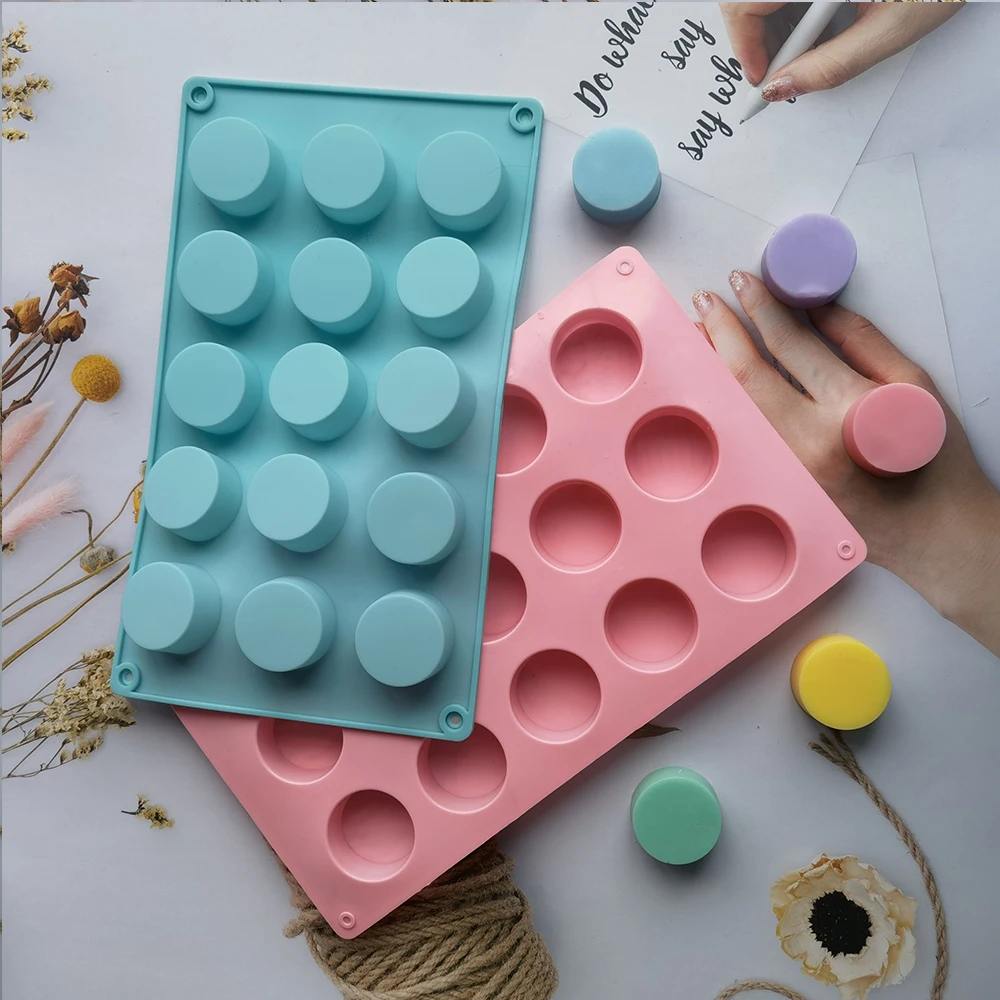 

15 Cavities Cylindrical Mold Handmade Soap Silicone Mold DIY Cake Chocolate Mold Silicone Liquid Crafts Cake Making Tools