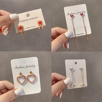 womens earrings heart crystal pearl long hanging dangle earrings fashion korean luxury designer jewelry 2022 new accessories