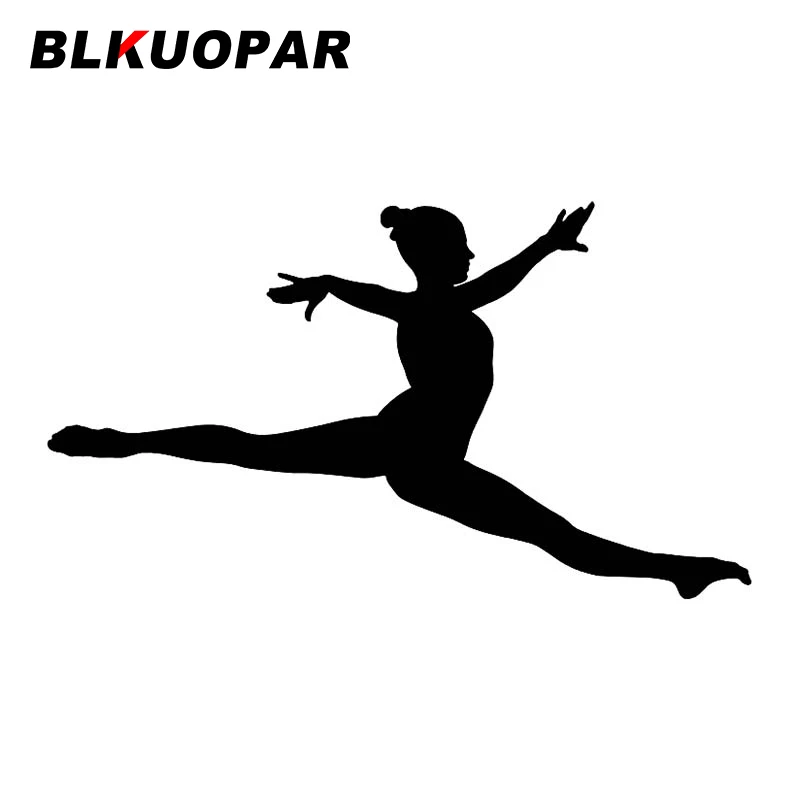 

BLKUOPAR гимнастическая девушка черного силуэта Автомобильная наклейка модная оригинальная наклейка солнцезащитный креативный кондиционер у...