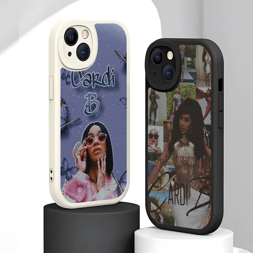 Чехол для телефона Cardi B из овечьей кожи Iphone 15 14 Pro Max 11 13 12 Mini X Xr Xs 8 6 7 Puls Se Роскошный