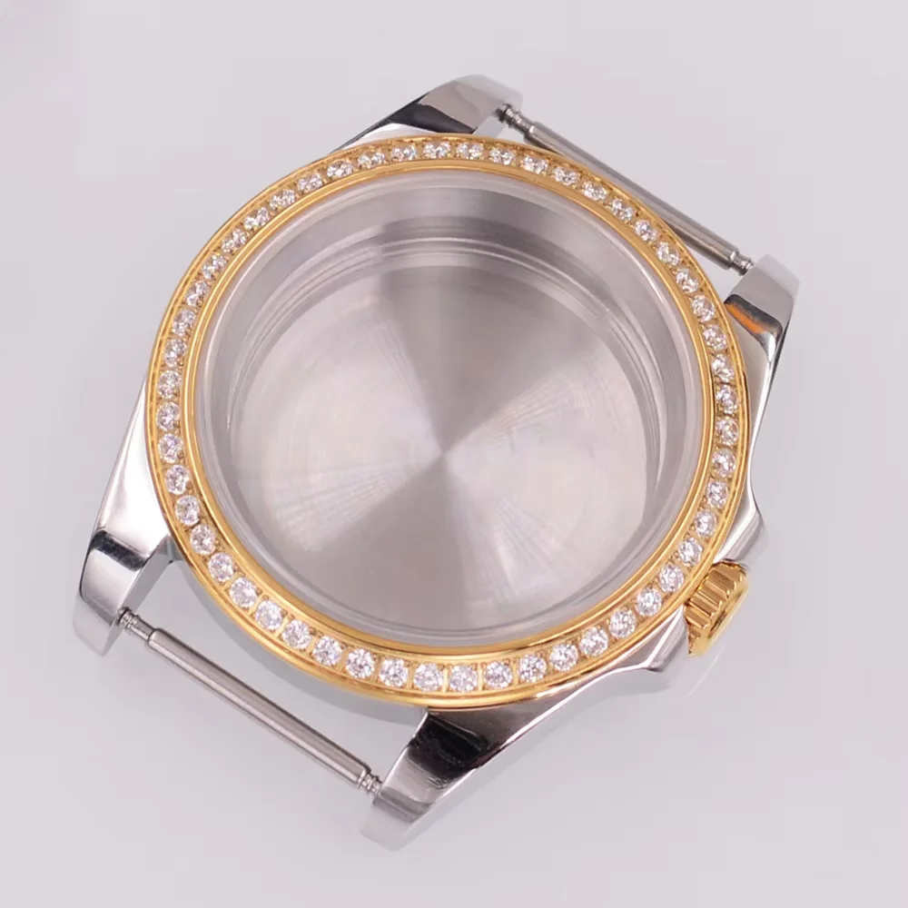 Корпус для часов с сапфировым стеклом 40 мм подходит NH34 NH35 NH36 PT5000 ETA2824 ST2130 золотой