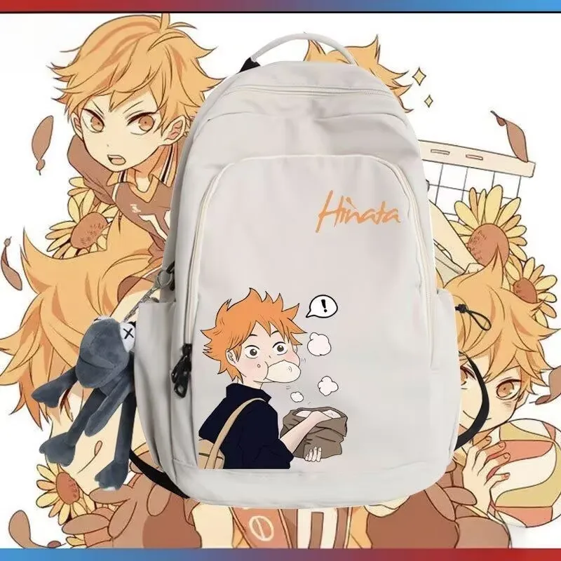 Фото Водонепроницаемый рюкзак-итабэг Haikyuu Hinata Shoyo из нейлона с подвеской-куклой, для хранения учебников, для студентов, для занятий спортом на открытом воздухе, подарок для фанатов №1