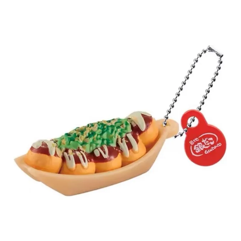 Фото Bandai Gashapon, милая кавайная фигурка, миниатюрная аниме такояки, брелок для закусок, шарики осьминога, подвеска, модель, капсульные игрушки, подарок №5