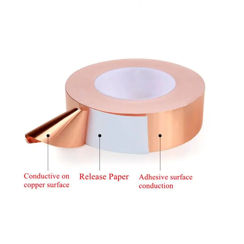20 m/10 m einseitiges leitfähiges Kupferfolienband, Maske, elektromagnetische Abschilde, beseitigt EMIAnti-Statisches Reparatur-Klebeband – Detail 2