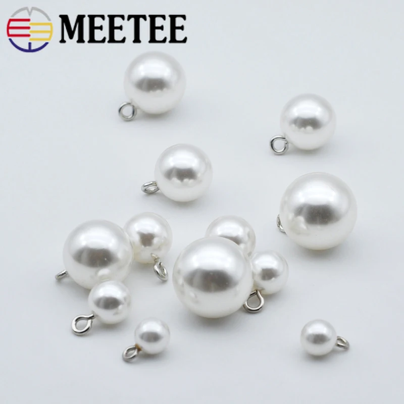 

50pcs Classic Fashion Round Button Pearl Buttons Sew On Clothing DIY Handmade Bow Girl Hair Ribbon Accessories B3-4