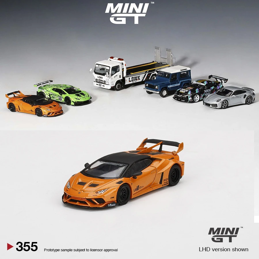 

MINI GT 1:64 LB WORKS Lamborghini Huracan GT Arancio Borealis Alloy Model Car-#355 LHD