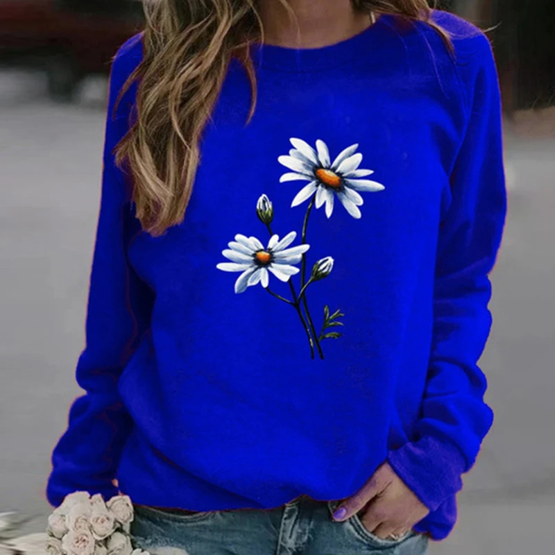

Printed Sweatshirts New Women Long Sleeve Casual Autumn Winter Pullovers Pockets Street Loose Plus Velvet Sweatshirts 2022 Hot