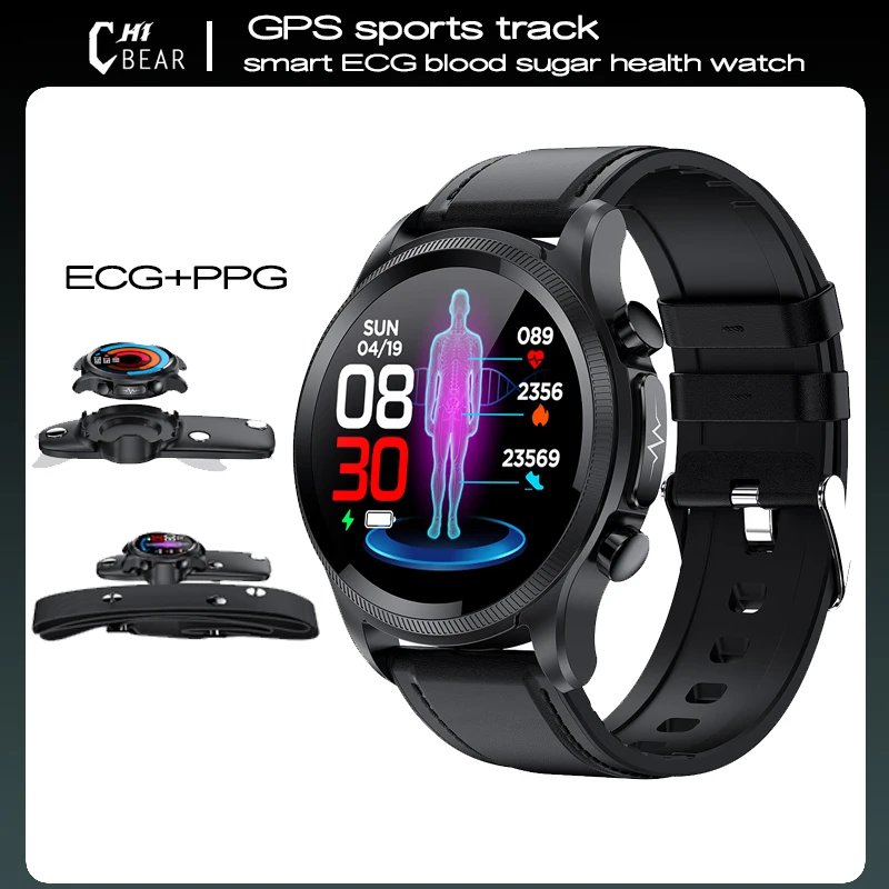 

Новинка 2022, Смарт-часы с ЭКГ + ППГ для мужчин, AMOLED, 360*360, HD, большой экран, часы с отображением уровня сахара в крови, мужские и женские умные час...
