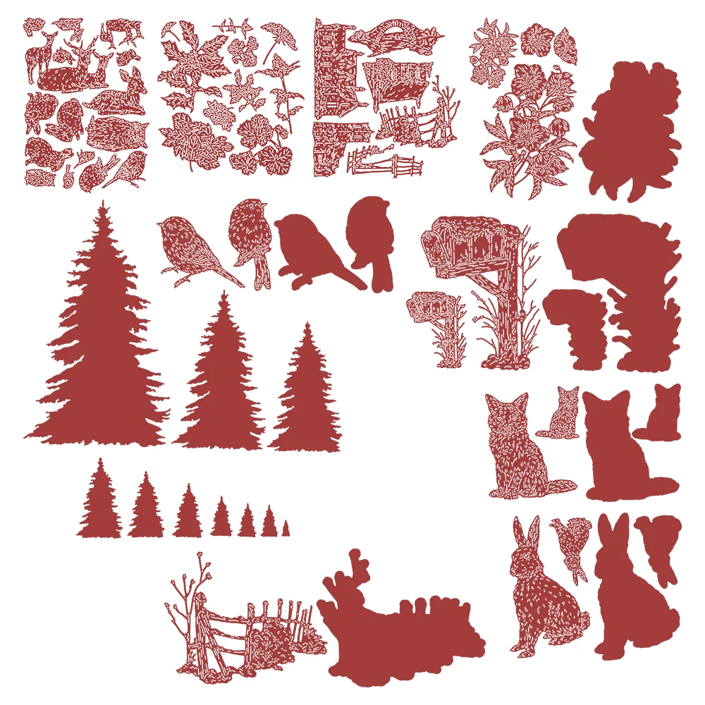 

Металлические Вырубные штампы в виде кота, кролика, птицы, замороженной листвы, новинка 2023, украшение для скрапбукинга, рукоделия, шаблон дл...