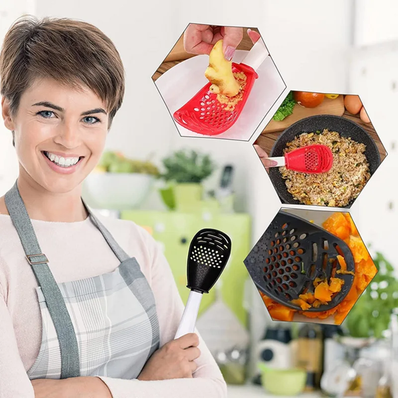 

Новый тип многофункциональной кухонной ложки, Инновационная Ложка для утечки давления чеснока и картофеля