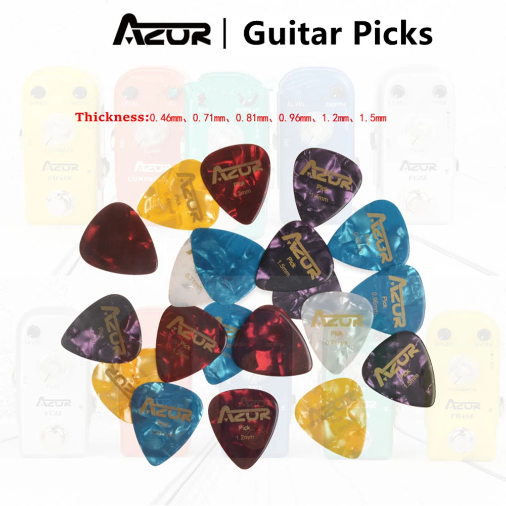 

6pcs Electric Guitar Pick Acoustic Music Picks Plectrum 0.46 0.71 0.81 0.96 1.2 1.5mm Thickness Guitar Celluloid Plectrum Parts