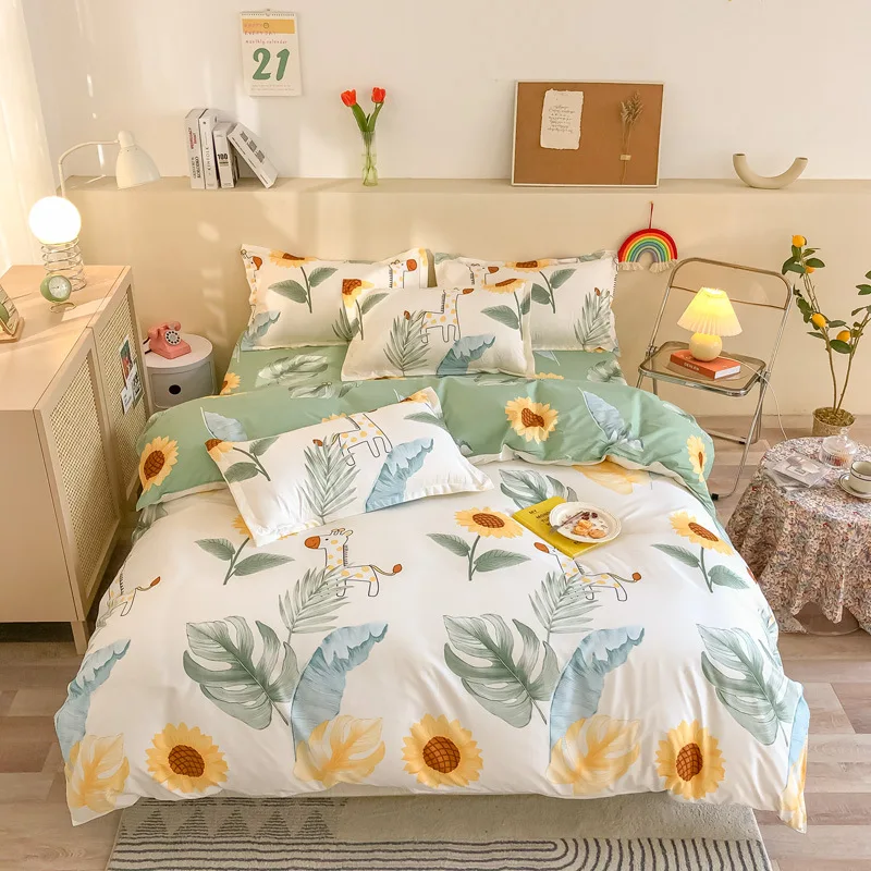 

3/4pcs Nordic Duvet Cover Sets Bedclothes Bed Sheet Pillowcase Bedding Set Single Double Queen King Size Qulit Covers