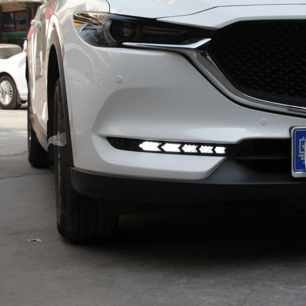 Для Mazda CX-5 2017-2019 обновленный передний бампер светодиодные динамические дневные