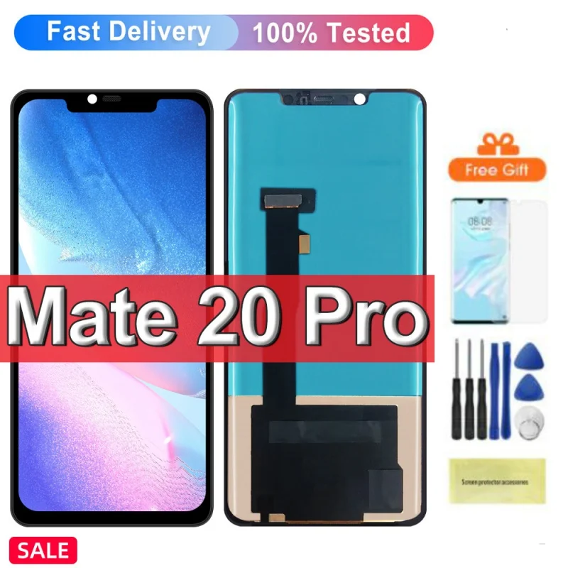 

100% Tested For Huawei Mate 20 Pro LCD Display, LYA-L09,L29,AL00 Touch Screen Digitizer Assembly Replacement For Mate 20 Pro LCD