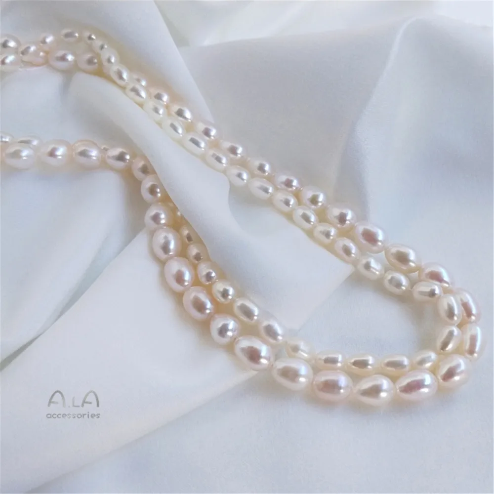 

Natural freshwater pearl rice shape scattered beads rice beads DIY beads bracelet necklace accessories material accessories