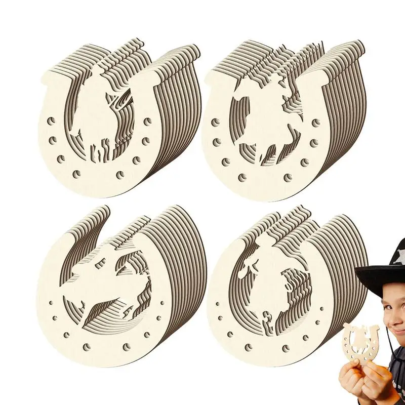 

Деревянные подковы вырез деревянные вырезанные формы s для рукоделия Незаконченные 24 шт./48 шт. подковы деревянные вырезы DIY деревянные диски