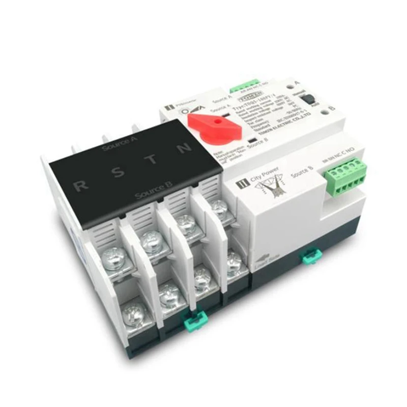 

2X Din Rail 4P ATS Dual Power автоматический переключатель, электрические переключатели непрерывного питания 63 А