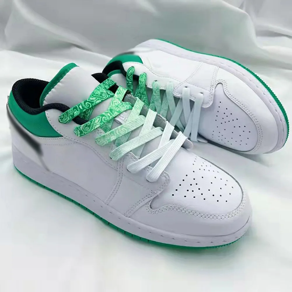 1 Pair Gradient Cashew Shoelaces Flat Shoe Laces Fashion Canvas Leisure Candy Party Fabric Shoelace Woman And Men Shoe Lace