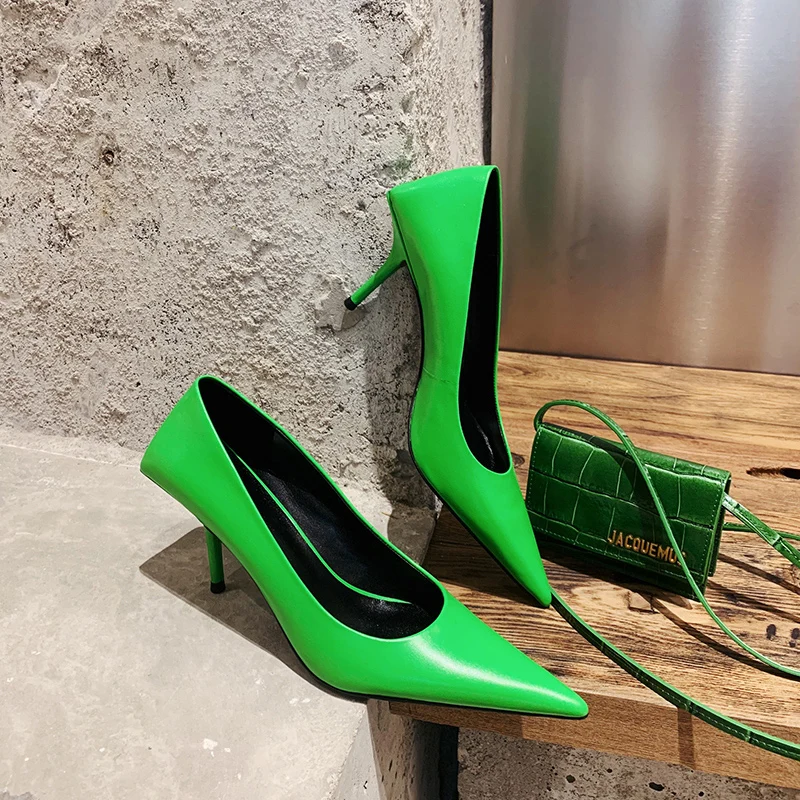 

2023 Spring and Autumn European and American New Women's High Heels Pointed Shallow Elegant High Heels Banquet Shoes