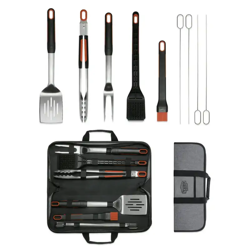 

Steel Soft Grip BBQ Grill Tool Set, 10-Piece