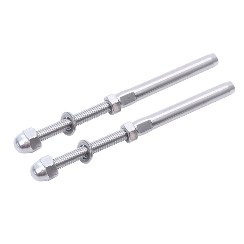 

T-316 Cable Railing Kit Threaded Swage Stud and Stemball Swage Fitting 1/8", Marine Grade Stainless Steel Stair Deck Woo