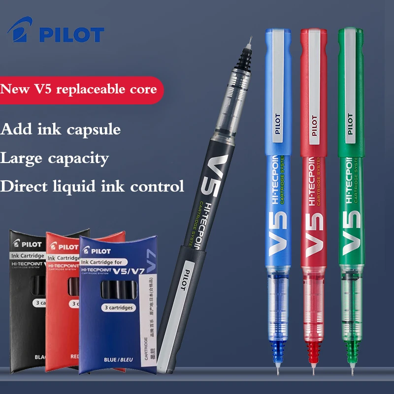 

5 Pcs PILOT Gel Pen BXC-V5/V7 Large Capacity Upgraded Water Pen Replaceable Ink Capsule 0.5/0.7mm Signature Pen Controllable Ink