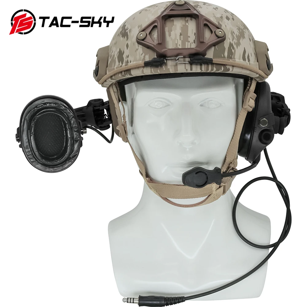 TS TAC-SKY ARC Rail Adapter Sordin Headphones Hunting Headphones Sordin Tactical Helmet Strap Kenwood 2 Pin Push To Talk U94PTT