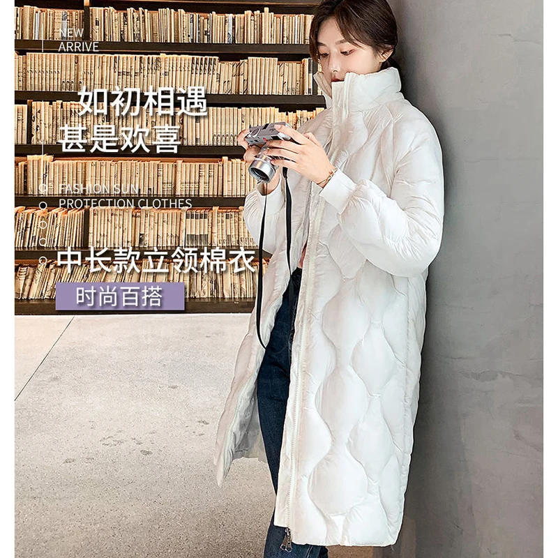 Winter Coat for Women Parka Women's Long Standing Collar 2022 Winter New Korean Bright Face Over Knee Jacket Winter Parka