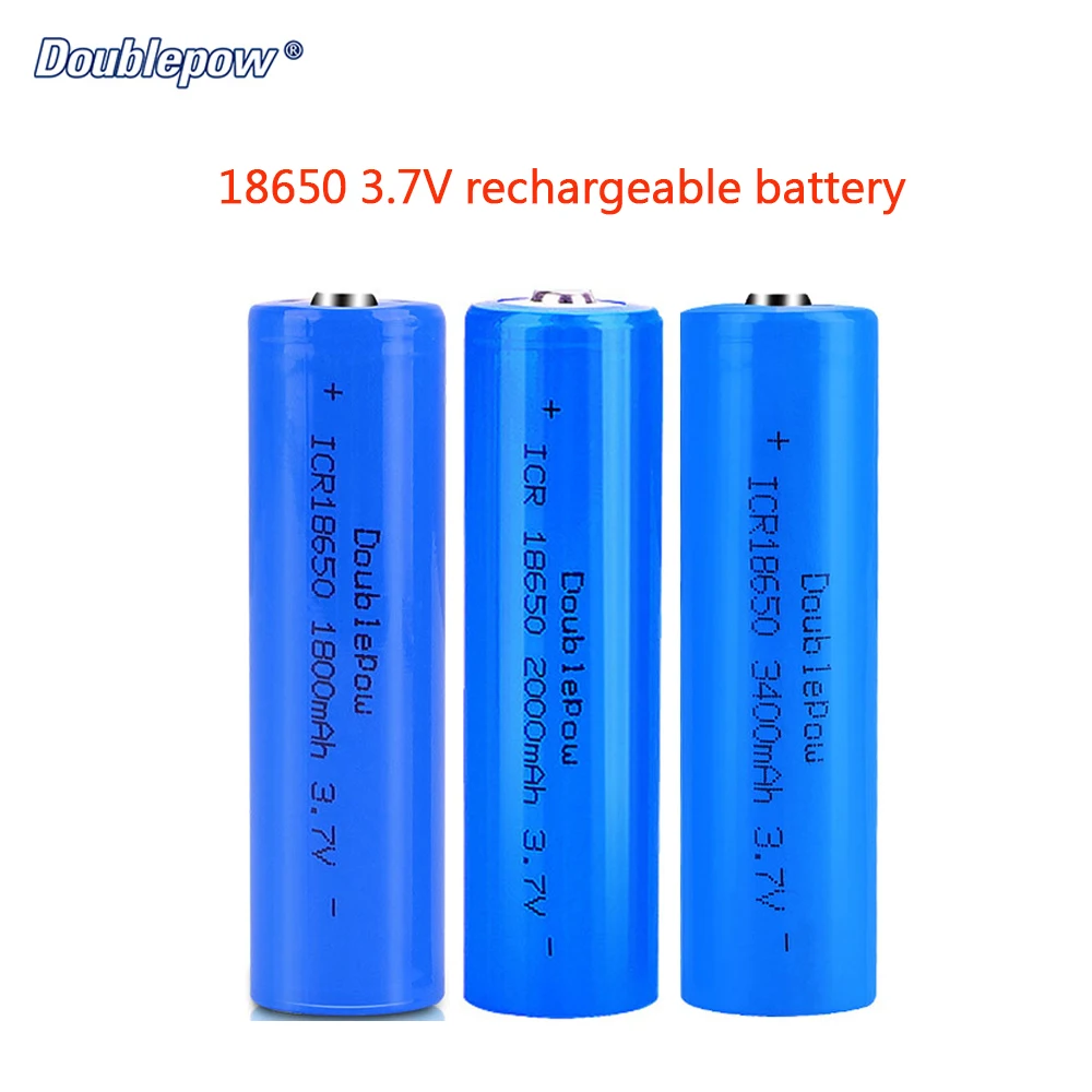 100% real capacity 4pcs battery 3.7V 18650 1200/1500/1800/2000/2200/2600/3400mAh rechargeable battery lithium ion battery