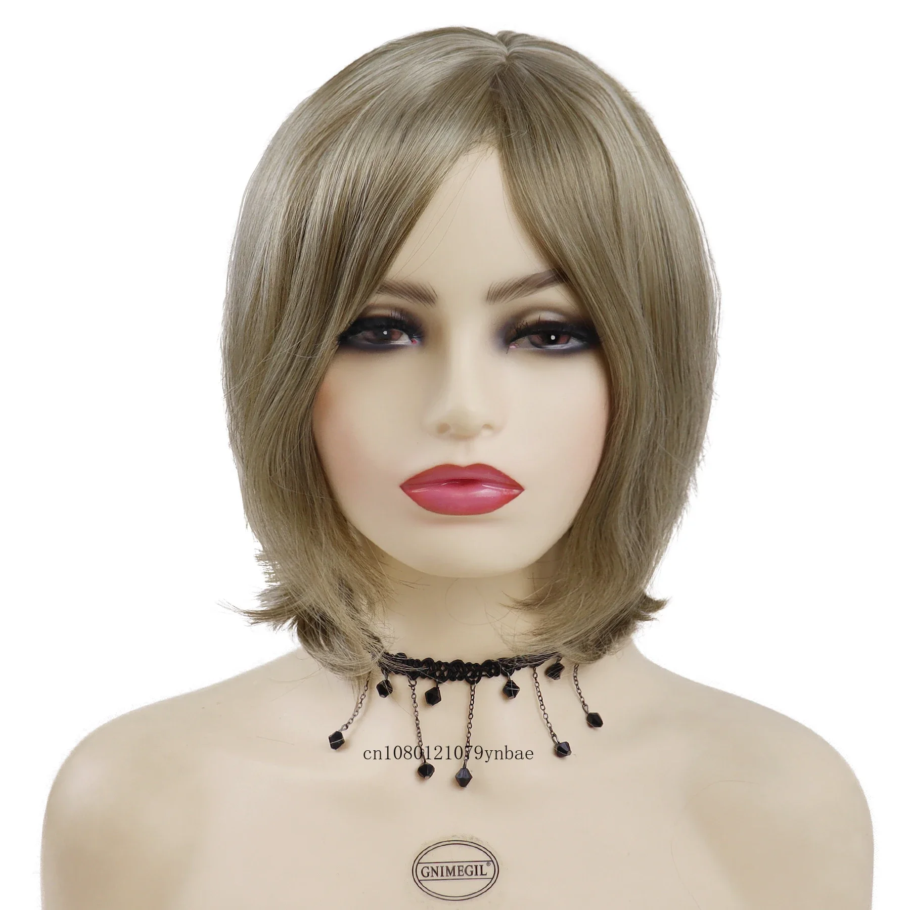 Короткие светлые смешанные коричневые парики Синтетический милый парик Боб с