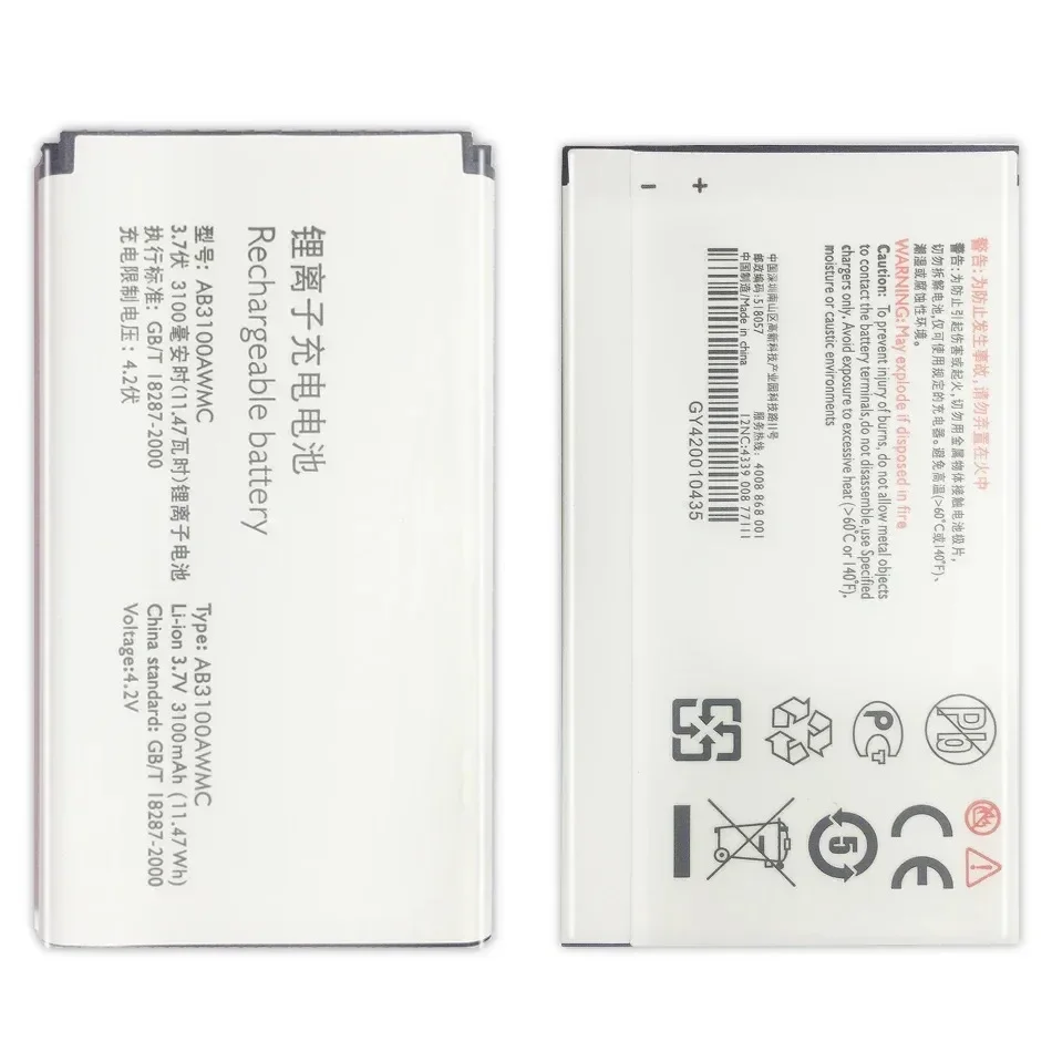 Запасная батарея для мобильного телефона PHILIPS Xenium E180 E181 CTE180BK 3100mAh AB3100AWMT AB3100AWMC