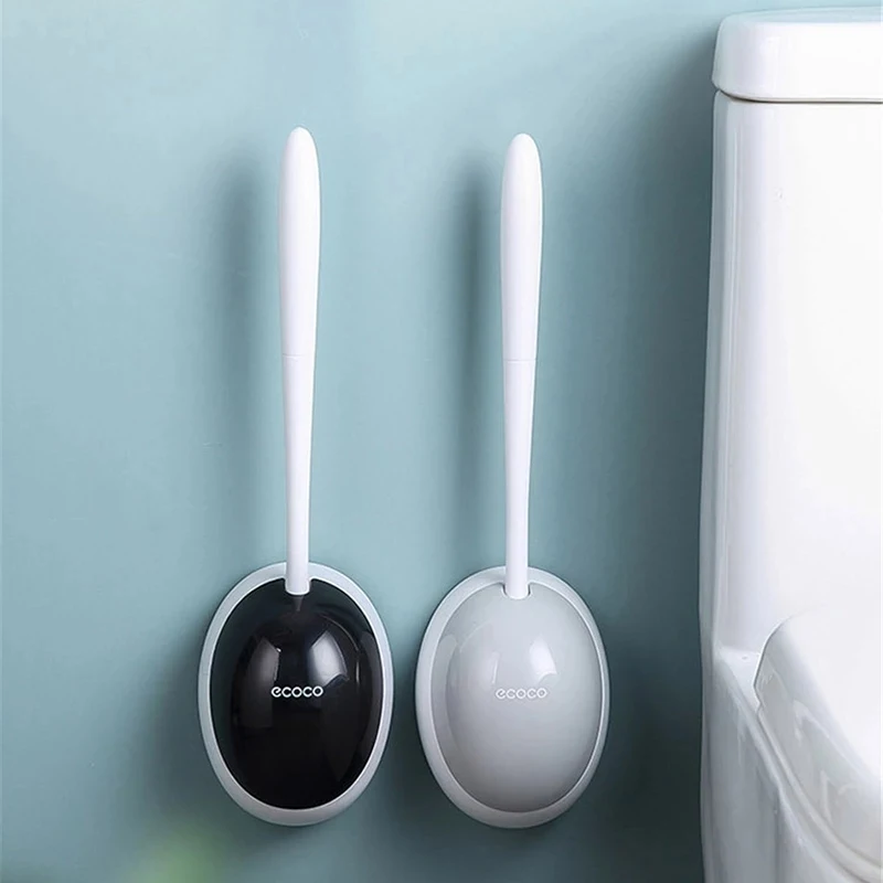 

Durable Silicone Toilet Brush Creative Long Handle Drainable Toilet No Dead-End Cleaning Brush Home Tool Bathroom Accessories