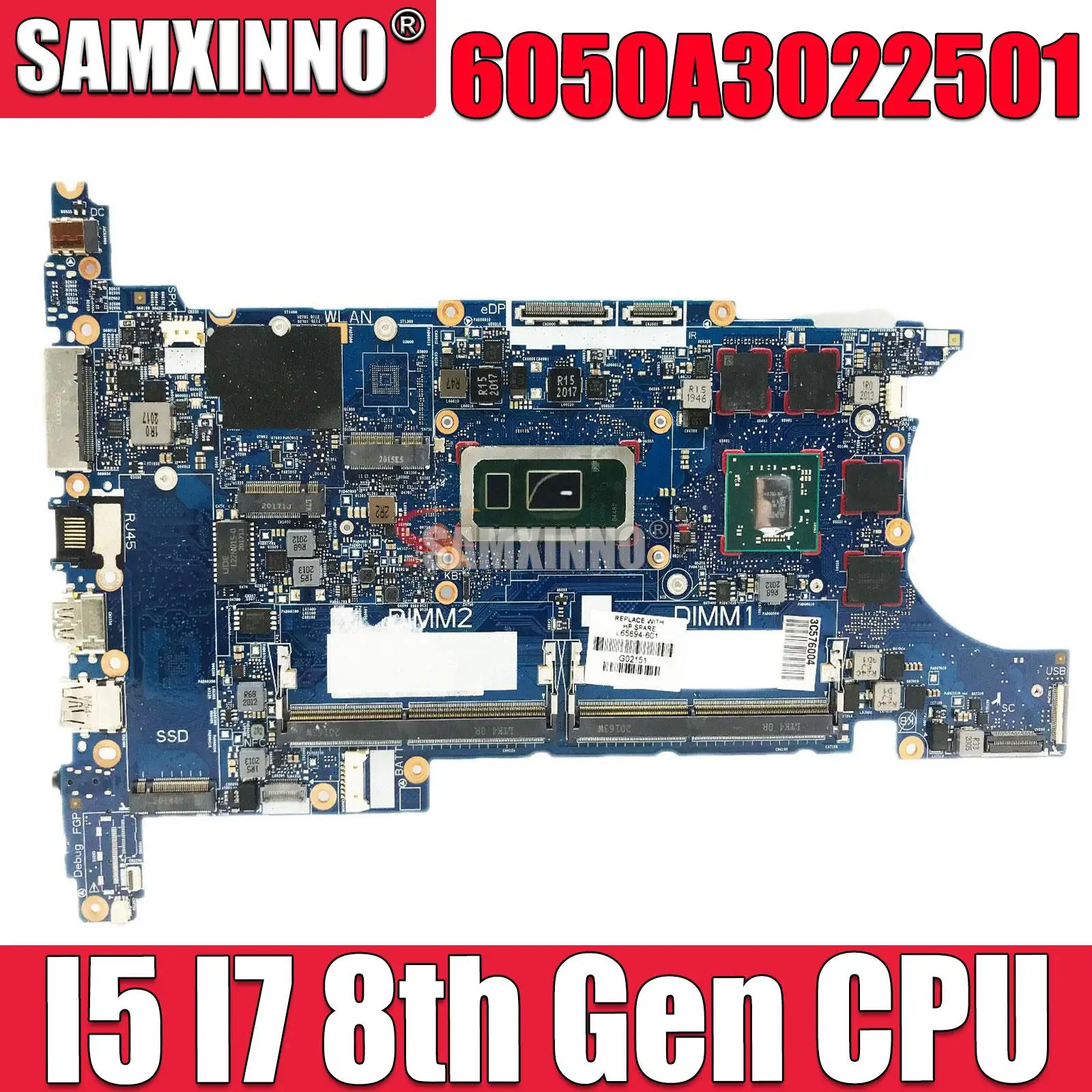 

840 G6 6050A3022501 Motherboard with I5 I7 8th Gen CPU VGPU FOR HP 840 G6 OSR 15u G6 laptop motherboard Mainboard UMA/DIS