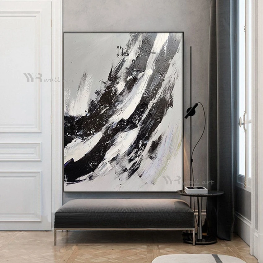 

Оригинальная современная абстрактная большая настенная подвесная декорация в скандинавском стиле ручная работа Искусство Холст Картина м...