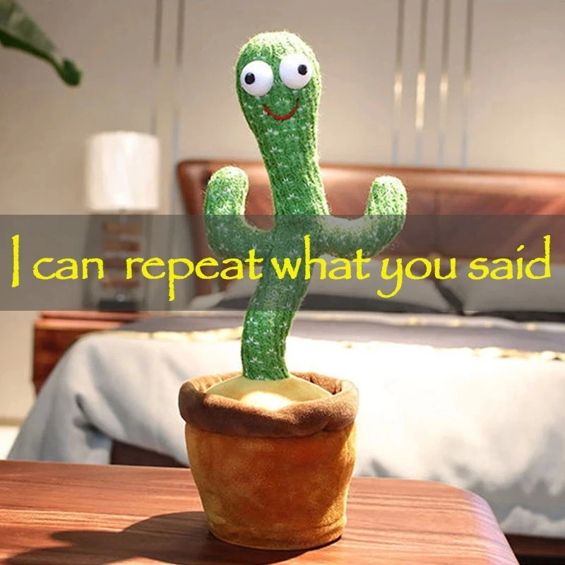 

Lovely Talking Toy Dancing Cactus Doll Speak Talk Sound Record Repeat Toy Kawaii Cactus Toys Children Kids Education Toy Gift