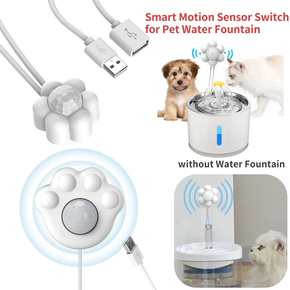 

Cat Water Fountain Smart Sensor Switch Pet Water Dispenser USB Intelligent Power Switch Automatic Pet Drinking Induction Switch