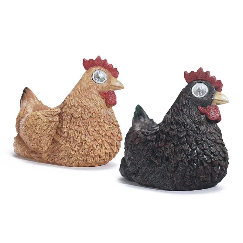 

Creative Resin Hen Solar Animal Garden Statue Ornaments With LED Lights Hen Figurine Solar Light Decoration