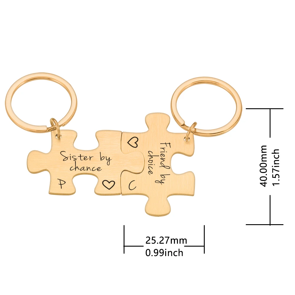 New Family Keychain Best Sisters Gift Customized Key Chain Gifts for Sister Women Girl Engraved Designer Key Ring Accessories