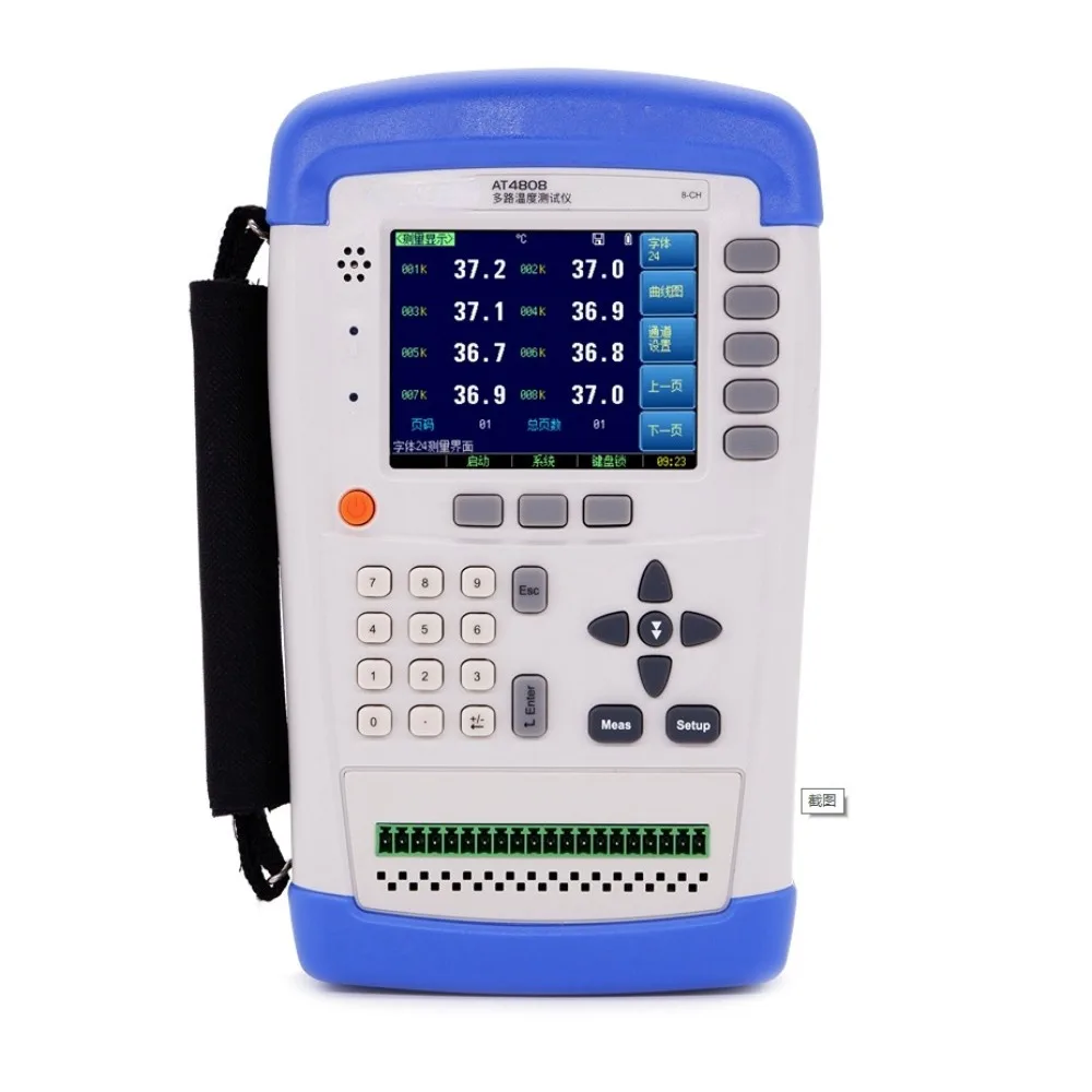 

AT4808 Handheld Temperature Measuring Instrument -200C-1300C 8 Channel MAX.128 UNIVERSAL THERMOCOUPLE MULTI- TEMPERATURE METER