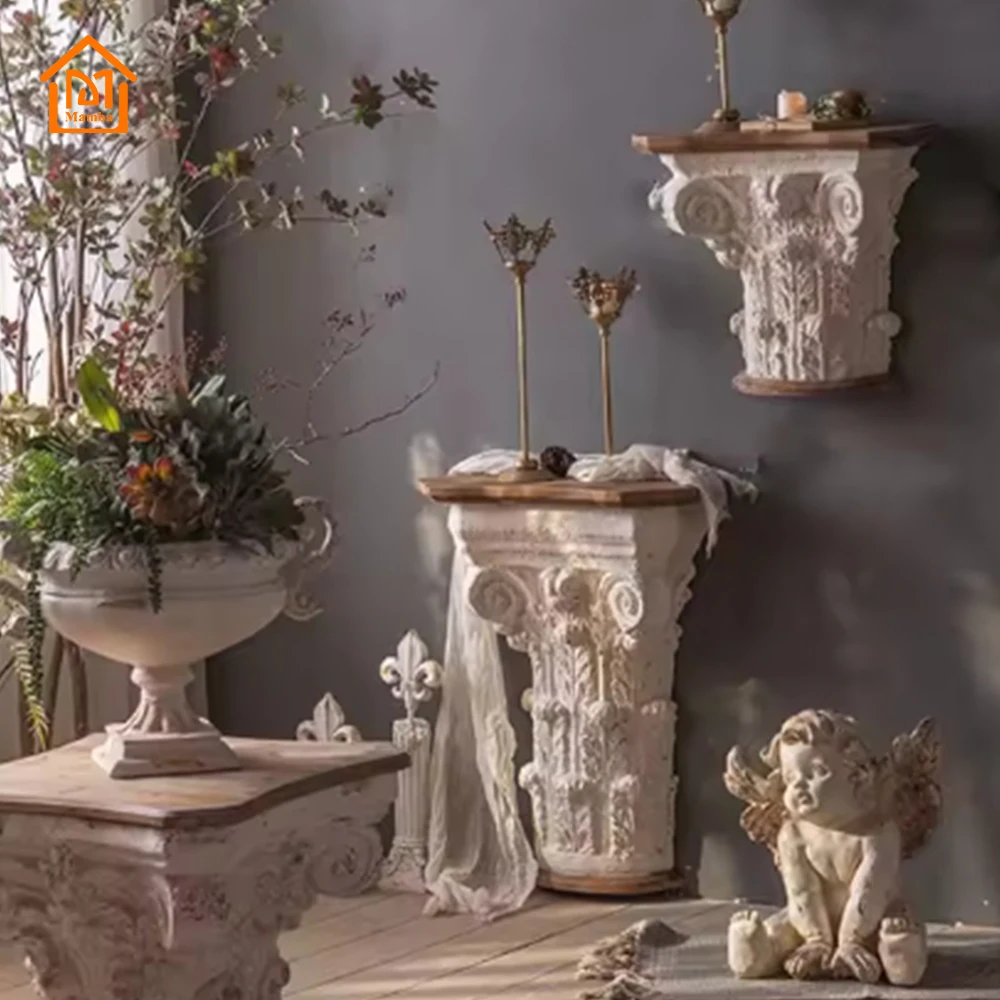 Винтажный индустриальный стиль деревянный узкий стол резное украшение мебель