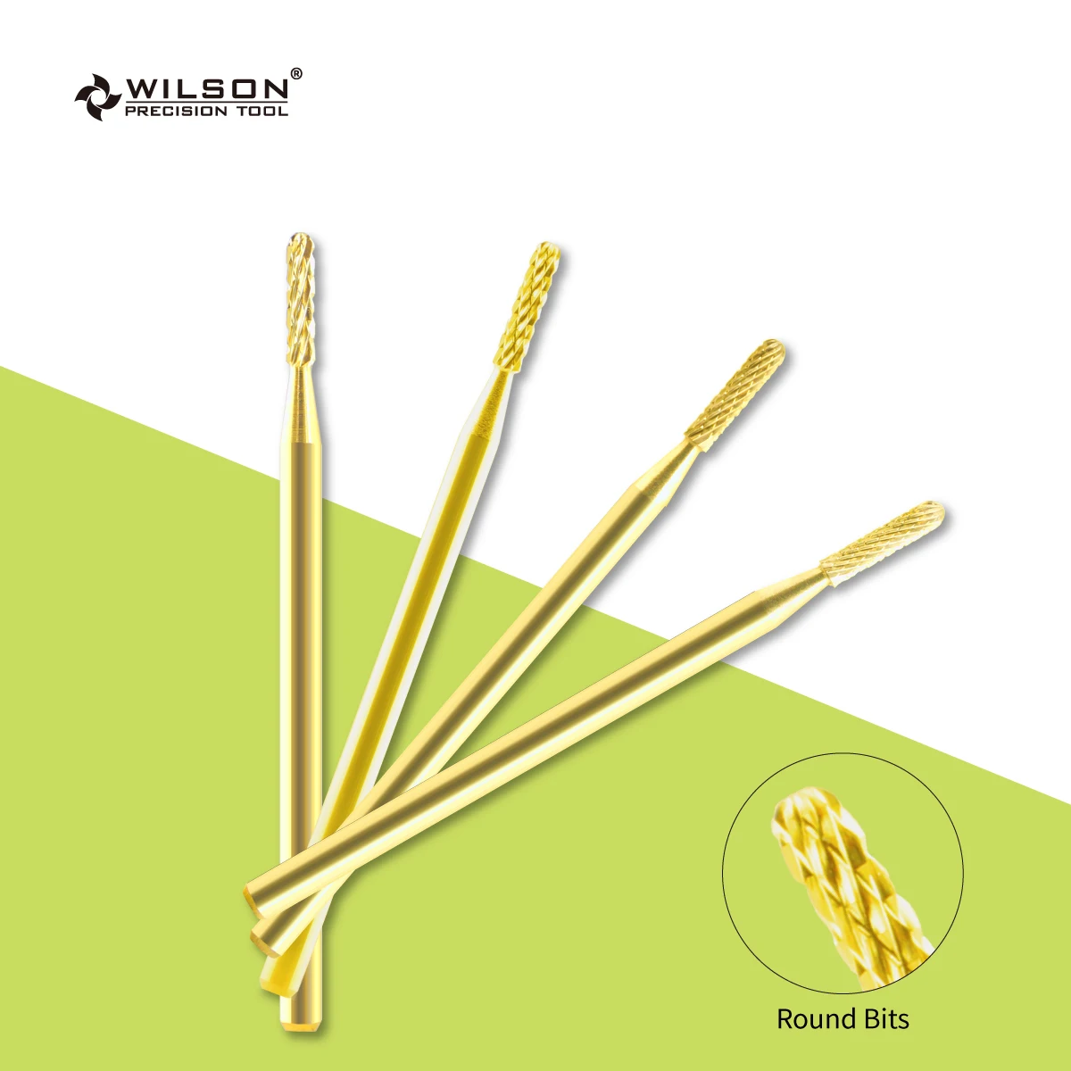 

2pcs - Round Bit - Gold - WILSON Carbide Nail Drill Bits
