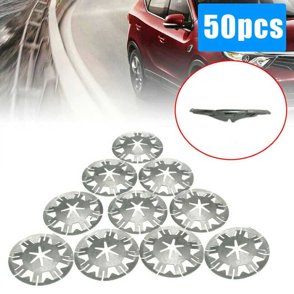 

50pcs 30mm Undertray Exhaust Heat Shield Metal Spring Washer Fixing Clip Nut Fit N90-796-501 Push-On Retainer Clip Car Accessori