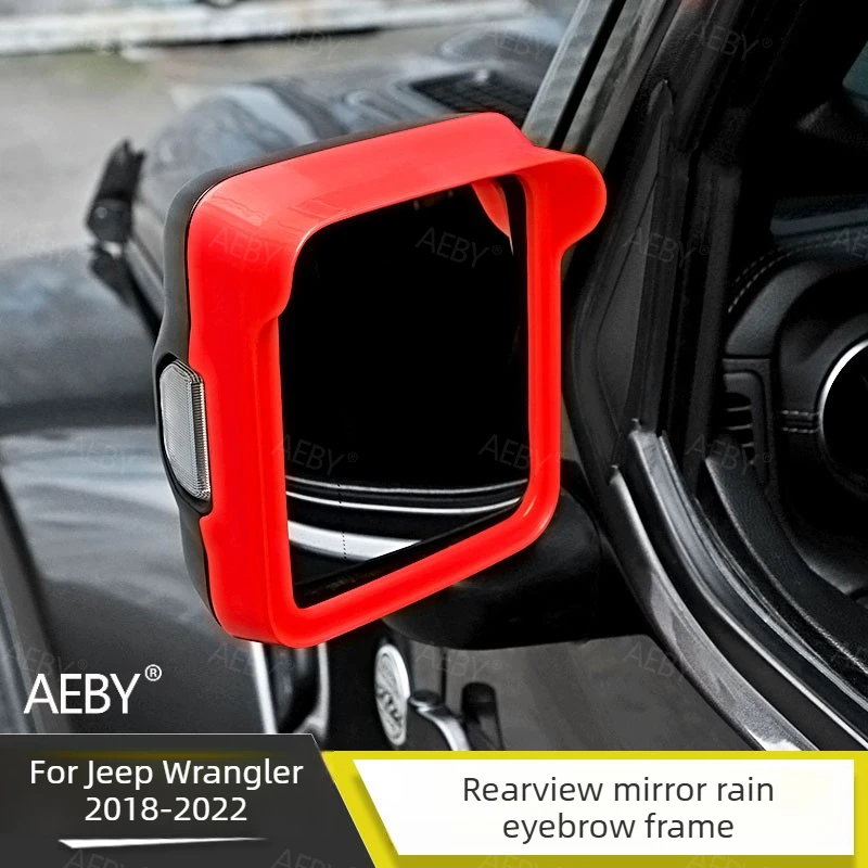 Фото Для Jeep Wrangler 2018-2022: защита от дождя для боковых зеркал, антибликовые дефлекторы для зеркал с четким обзором, декоративная рамка для защиты от дождя. №3